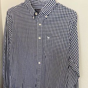 Abercrombie & Fitch long sleeve navy checkered shirt